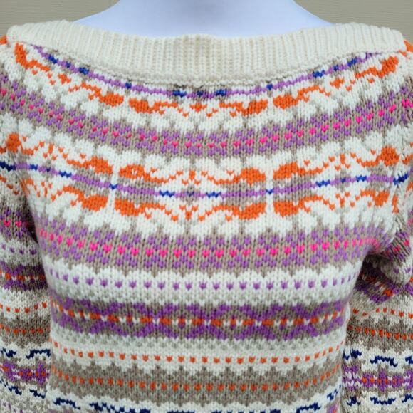 Lauren Ralph Lauren Geometric Fair Isle Boatneck Tunic Sweater size Medium - Picture 2 of 15